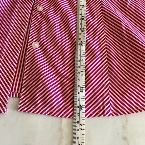 CHICO Blouse Button up shirt Size 2 Stripped Pink white - Picture 6 of 15